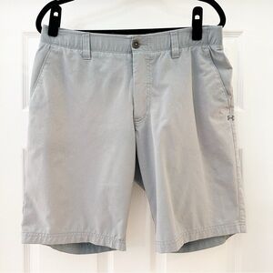 Under Armour Flat front Golf Shorts Quick Dri Elastic Waistband Gray sz 34